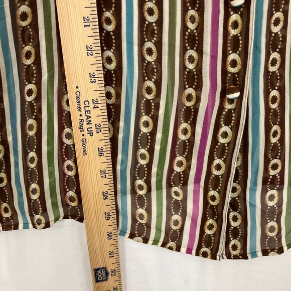 Silk Assets Diane Von Furstenberg 1X Artsy Colorful Retro Pure Silk Button Down - Picture 10 of 12